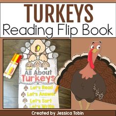 the turkeys reading flip book is open and ready to be read