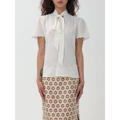 Spring/Summer 2024 Etro Top Woman Yellow Cream Size Type: It Sku: Gig-Wrja000699tu1h2 ~ W0001 Welcome To The Official Luosophy Poshmark Closet! Luosophy Is A Luxury Brand Reselling Company Founded In San Diego, Ca From 2016. All Our Products Are Imported From Italy And Sold In The Usa. We Do Our Best To Provide High Fashion, Luxury Items At Affordable Prices. We Guarantee All Our Products Are 100% Authentic. Shop With Us And You Will Forget About Shopping At Department Or Brand Name Stores. Our White Silk Summer Tops, White Silk Blouse For Summer, White Silk Short Sleeve Top, White Silk Feminine Blouse, Luxury Yellow Crew Neck T-shirt, Yellow Cream, Luxury Items, Cream Color, Luxury Branding