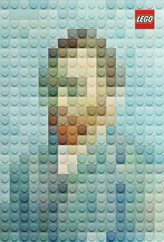 the face of a person made out of legos