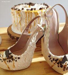 Sweet treats for your feet are custom made wearable confections from Shoe Bakery. Dessert-inspired heels, wedges, flats and wedding shoes you'll hunger for. Cake Shoes, Couture Heels, Creative Shoes, Fantastic Shoes, Shop Boutique, Cream Shoes, Glitter Shoes, Shoe Design