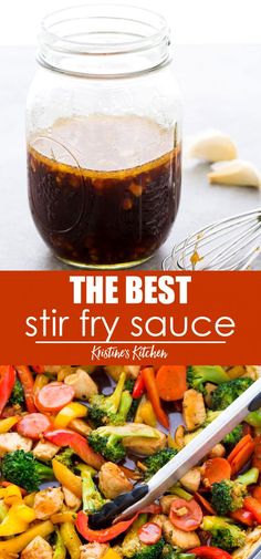 The BEST easy Stir Fry Sauce Recipe! Use this simple homemade sauce in your favorite stir fry recipes - chicken, beef, shrimp, or vegetable stir fry. This healthy stir fry sauce is made with ginger, garlic and honey and can be spicy or not spicy. #stirfry #stirfrysauce #healthyrecipes Best Stir Fry Sauce, Healthy Stir Fry Sauce, Easy Stir Fry Sauce, Wok Sauce, Best Stir Fry, Fry Sauce Recipe, Stir Fry Sauce Easy, Stir Fry Sauce Recipe, Homemade Stir Fry