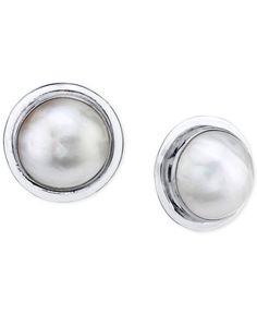 Finish your look with the timeless beauty of cultured mabe pearl stud earrings. Macy's Classic Pearl Anniversary Earrings, Classic Macy's Pearl Earrings For Anniversary, Classic Pearl Earrings From Macy's For Anniversary, Macy's Classic Pearl Earrings For Anniversary, Macy's Classic Round Earrings, Classic Macy's Pearl Earrings For Formal Occasions, Macy's Round Earrings Gift, White Round Jewelry From Macy's, Macy's White Round Jewelry