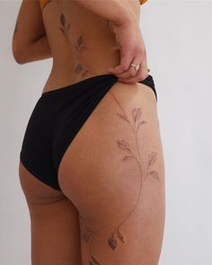 Upper Thigh Tattoos, Earthy Tattoos, Hip Thigh Tattoos, Hip Tattoos Women, Mode Tips