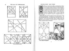 an open book with diagrams and instructions on how to make geometrics in the art of composition