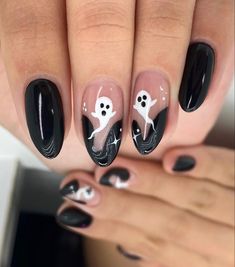 Horror Nail Art Short, Acrylic Aesthetic, Halo Nails, Nails Nail Art Designs, Horror Nails, Mickey Nails, Tips Nails, Summer Nail Colors, Halloween Acrylic Nails