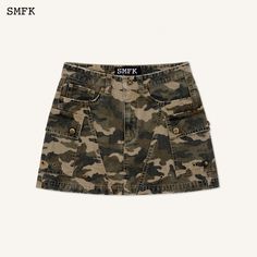 SMFK WildWorld Camouflage Stray Mini Skirt Mini Skirt Summer, Camo Mini Skirt, Camo Skirt, Cotton Mini Dress, Cute Pants, Summer Chic, Basic Outfits, Short Skirt, Dream Clothes