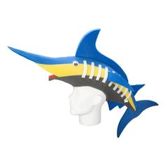 This Marlin Hat will definitely make you stand out at your next Party, Hora Loca, Wedding, Corporate Event, Birthday, Quinceanera, or Halloween Party! It can be used as a wedding hats, top hats, photo booth props, or a party favor. Hat Personalized, Foam Wigs, Foam Party, Fish Ocean, Novelty Hats, Ocean Fish, Crazy Hats, Ocean Fishing, Halloween Hats