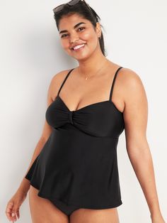 Online exclusive! Sweetheart neckline.  Adjustable shoulder straps.  Knotted detail in front.  Molded padded cups.  Smooth, quick-drying tricot-jersey, with comfortable stretch and full lining.  Built-in UPF sun protection; UV protection accords with Human Reference, Swim Tankini, Tankini Swim Tops, Swim Top, Sweetheart Neckline, Womens Swimwear, Tankini, Old Navy, Comfort Fit