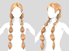 a woman with long blonde hair and braids on her head is shown in three different views