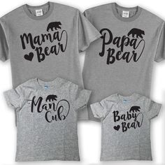 Bear Family Shirts  Matching Birthday Boy, Mommy & Daddy Shirts For Birthday Boy Family Baby Bear Outfit, Mama Bear Baby Bear, Mama Bear Shirt, Momma Bear, Mommy And Me Shirt, Matching Mom, Family Shirts Matching, Bear Outfits, Matching Baby