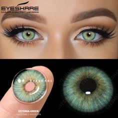 EYESHARE 1Pair New Colored Contact Lenses Green Eyes Lenses Natural Br – pisoshare Coloured Contact Lenses, Contact Lenses Colored, Contact Lens