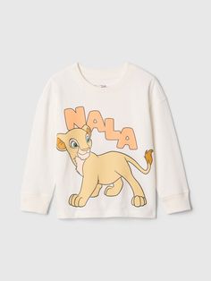 Soft cotton T-shirt.  Crewneck.  Long sleeves with banded cuffs.  Assorted Disney's Lion King character graphics at front, Gap logo at back.  Straight, easy fit.  Hits at the hip.  Sizes range from baby to toddler. Girls Sequin Dress, Simba And Nala, Gap Logo, Disney Lion King, Judas Priest, Wedding Shirts, Mango Kids, Baby Born, Formal Shirts For Men