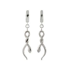 Snake Earring - Sterling Silver - Futaba Hayashi Modern Hypoallergenic Dangle Cartilage Earrings, Nickel Free Dangle Hoop Earrings, Symbolic Dangle Hoop Earrings Nickel Free, Metal Dangle Huggie Earrings, Cute Smiley Face, Face Necklace, Snake Jewelry, Snake Earrings, Earrings Long