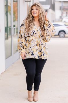 This top is a total dream! It is a stylish and timeless essential for your wardrobe! Its babydoll design and lush floral pattern in gorgeous colors are perfect for any season! With its flowy fit, you'll look effortlessly upbeat and chic! 100% Polyester Dream It, Model Fits, Affordable Fashion, Yellow Flowers, Plus Size Outfits, Lush, Baby Dolls, Fashion Forward, Floral Pattern