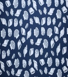 a blue and white wallpaper with sea shells on it's backgroung