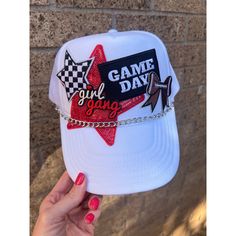 This trucker hat is custom made by us and ready to ship! Perfect for Texas Tech, Cooper Pirates or any school that is Red and Black If you would like us to customized you a trucker hat just send us an email to brooke@texastwoboutique.com Otto Brand Hat with Adjustable Back Customizable Red Hat, Red Snapback Trucker Hat For Game Day, Customizable Red Baseball Cap One Size, Casual Red Customizable Trucker Hat, Customizable Red Trucker Hat With Curved Brim, Customizable Snapback Trucker Hat For Game Day, Game Day Football, Custom Trucker Hats, Texas Tech