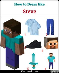 how to dress like steve from minecraft