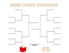 the beer pong tournament bracket is shown