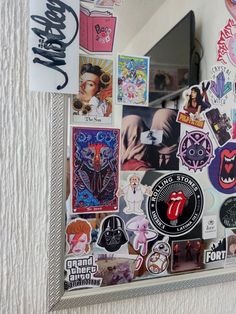 #stickers #mirror #mirrorstickers #harrystyles #sailormoon #davidbowie  #starwars #spiderman #pulpfiction #aesthetic #mirroraesthetic #collage Sticker Mirror Aesthetic, Stickers On Mirror Aesthetic, Pulpfiction Aesthetic, Mirror Stickers Aesthetic, Mirror With Stickers, Stickers On Mirror, Uni Bedroom, Stickers Mirror, House Vibes