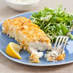 Potato-Crusted Halibut with Tartar Sauce | America's Test Kitchen Recipe Crusted Halibut, Halibut Recipe, Cooks Country, Cooks Country Recipes, Halibut Recipes, Country Recipes, America's Test Kitchen Recipes, Tartar Sauce, Cooks Illustrated