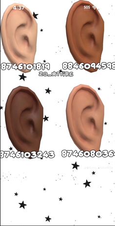 four different types of ear shapes with stars in the back ground and on top of each other