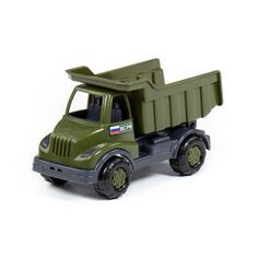 a green toy truck on a white background