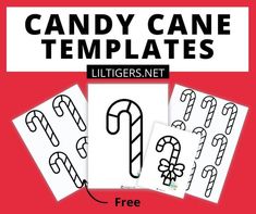 Free Printable Candy Cane Templates Candy Cane Outline, Candy Cane Art, Printable Candy Cane, Candy Cane Template, Horse Party Favors, Candy Cane Coloring Page, Candy Cane Crafts, Halloween Bingo, Pumpkin Template