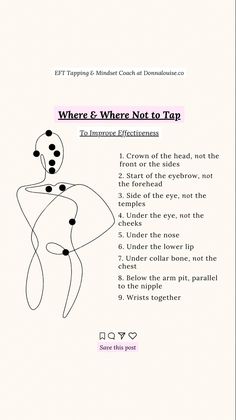 Grounding Exercises Tapping, Eft Tapping Emotional Freedom Technique, Benefits Of Body Tapping, Eft Tapping Points Chart, Tapping Benefits, Eft Points, Echo Tapping