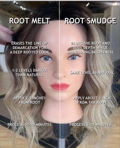 Hair Color Placement, Root Melt, Root Smudge, Redken Hair Color, Redken Hair Products, Hair Color Formulas, Hair Techniques, Hair Color Techniques, Color Melting