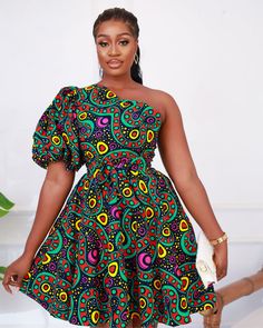 Mono Strap Dress, Short African Dresses Classy, African Dress Styles, African Print Maxi Skirt, African Print Dress Ankara, African Wear Dresses, African Clothes, Flair Dress, Gown Styles