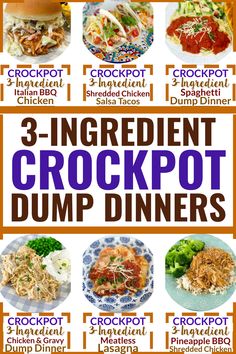 the 3 ingredient crockpot dump dinner poster