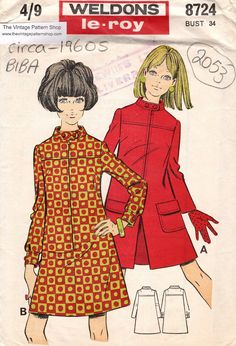 a woman's coat and dress sewing pattern