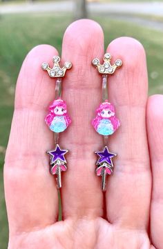 Super Cute PRINCESS, Rhinestone Crown, or Fairy Wand Clip-on Earrings! Easy on the Ears Clip-on Earring Back...don't pinch and don't show My daughter, Emma, and I started making earrings when we couldn't find any clip-ons for young girls! Star Wand, Fairy Wands, Rhinestone Crown, Cute Princess, Making Earrings, Fun Cute, Hypoallergenic Jewelry, How To Make Earrings, Earring Backs