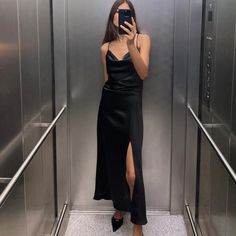 New Black Satin Black Satin Slip Dress, Black Satin Dress, Black Slip Dress, Event Outfit, Ruched Midi Dress, Maxi Slip Dress, Satin Midi Dress, Satin Slip Dress, Black Maxi