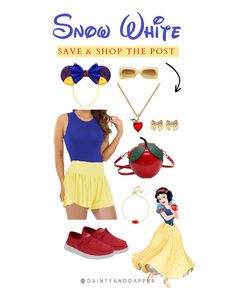 snow white costume and accessories for sale on etsyanddary com, with the caption save & shop the post