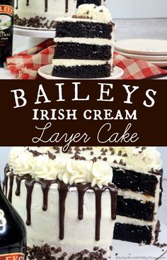 bailey's irish cream layer cake with chocolate icing