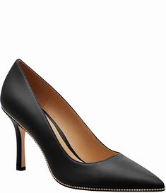 COACH Samantha Leather Dress Pumps | Dillard's Shoe Inspo, Pump Dress, Leather Dress, Dillard's, Global Fashion, Creative Director, Clothing Accessories, Leather Upper, Heel Height