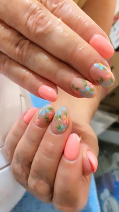 Peach Colour Nail Art, Peach Colour Nails, Peach Colored Nails, Theme Nails, Nail Goals, Stunning Nails, Peach Colour, Pointed Nails