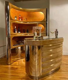 a very fancy looking bar in the middle of a room