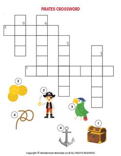 a crossword puzzle with pirates and other items to help kids learn how to read