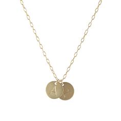 I use my largest letter stamp in a clean Arial/Gothic font to create a beautifully minimal initial charm necklace on 1/2" wide 14k gold-filled discs. I then gently brush the discs for a soft, matte finish. Choose your number of charms and your chain length, 16" 18" or 20" long. On 14k gold-filled chain. Letter Stamp, Gothic Font, Gothic Fonts, Letter Stamps, Large Letters, Initial Charm, Gold Filled Chain, Initial Necklace, Chain Lengths