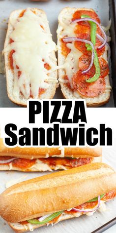 there are two sandwiches with different toppings on the same sandwich, one is pepperoni and the other is cheese