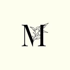 the letter m is made up of two letters with leaves on each letter, and one has