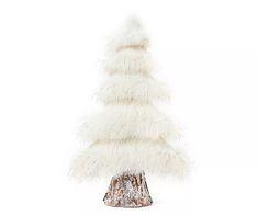 a white christmas tree made out of feathers