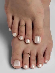 Toe Nail Extensions, Nude Chrome, Press On Toenails, Fake Toenails, White Chrome, Press Ons, Soft Gel, Toe Nails, Square