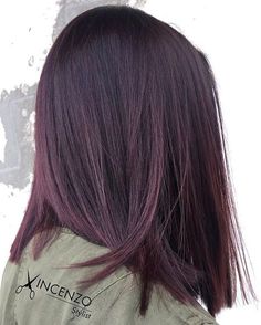 Lengte alles gelijk Balayage Straight, Merlot Color, Hair Color Balayage, Cool Hair Color, Blonde Hair Color, Brunette Hair Color, Ombre Hair, Purple Hair