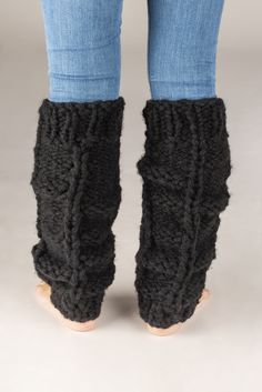 Thick cable knit legwarmers. Super chunky! Matching sweater available Material: Soft wool Size : S/M Knit style: Chunky All measures are obtained when garment is laid flat not stretched Fitted Cable Knit Socks, Cozy Black Knitted Socks, Thick Cable Knit Socks For Fall, Thick Cable Knit Casual Socks, Casual Hand Knitted Fitted Socks, Hand Knitted Fitted Casual Socks, Thick Casual Cable Knit Socks, Casual Fitted Hand Knitted Socks, Casual Hand-knitted Fitted Socks