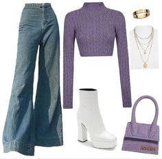 Purple Outfits, Feb 7, Cute Everyday Outfits, Really Cute Outfits, Casual Style Outfits, Teen Fashion Outfits, Retro Outfits, Outfits Casuales, Moda Fashion