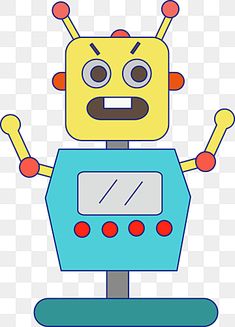 a cartoon robot with two arms and eyes