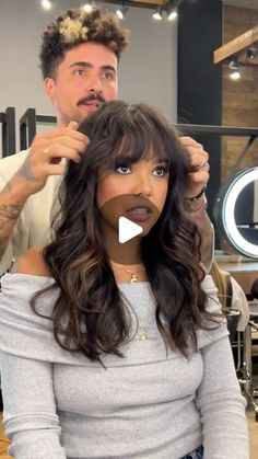 Side Part Long Bangs Long Hair, Long Hairstyles For Round Face Women, Bangs For Big Forehead Face Shapes, Hair Styles For Big Faces, Feather Bangs Long Hair, Fall Hair Cuts Long, How To Style Side Swept Bangs, Long Hair Bob Styles, Haïr Cut For Long Face